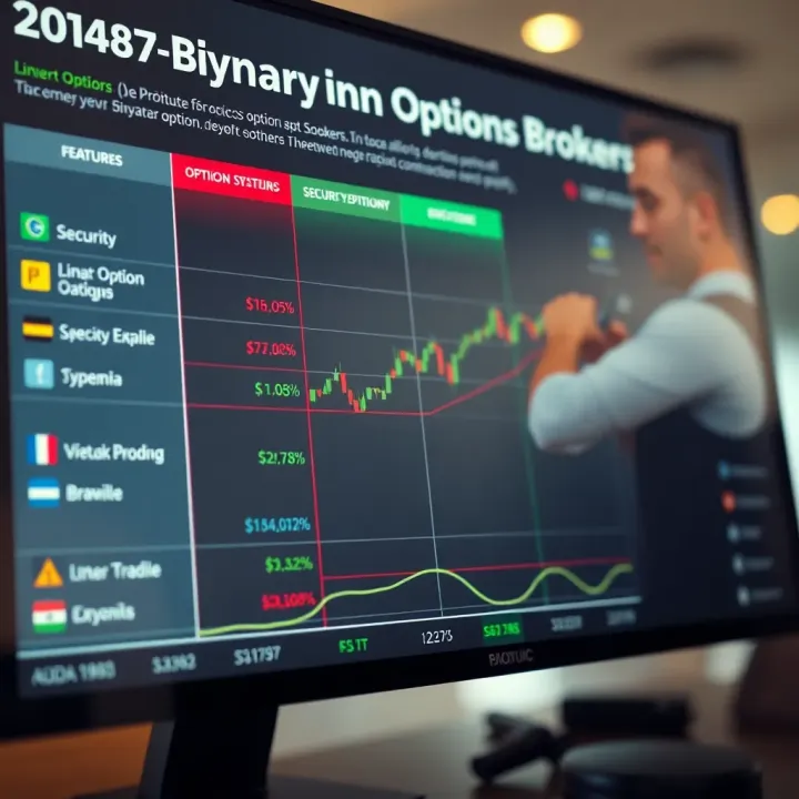 Comparison chart displaying features of top binary options brokers highlighting security and usability