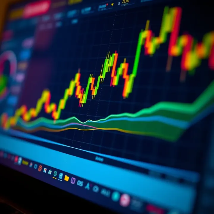 Graph showing the concept of binary options trading without initial deposit