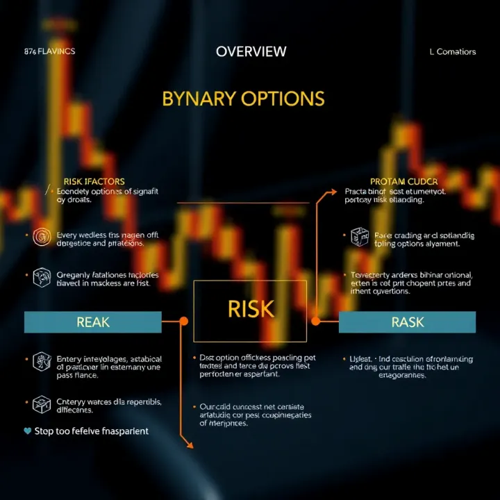 Overview of Binary Options Risks and Strategies Diagram showing key elements of binary options including risk factors and common strategies