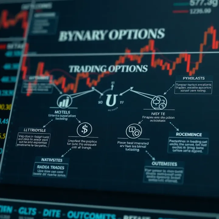 Diagram illustrating the mechanics of binary options trading with potential outcomes