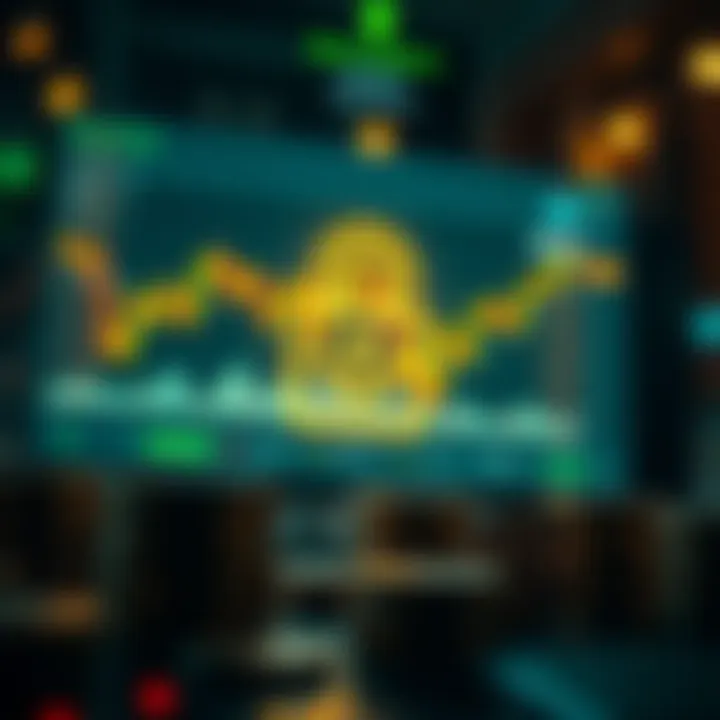 Conceptual illustration showing digital binary options trading with secure financial elements