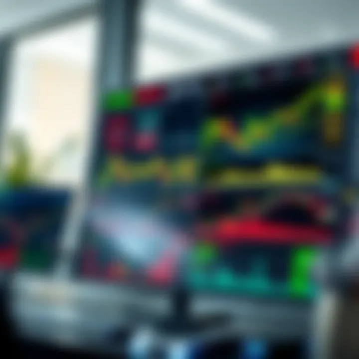 Dashboard displaying various trading platform charts and performance metrics