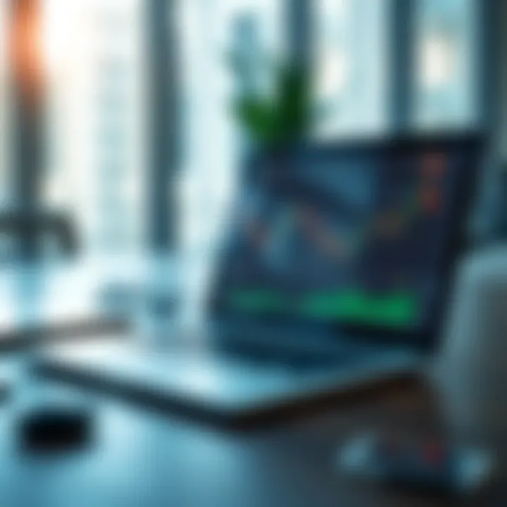 Recommended Trading Platforms and Educational Resources in Colombia Representation of trading platforms with graphs and educational content on laptop