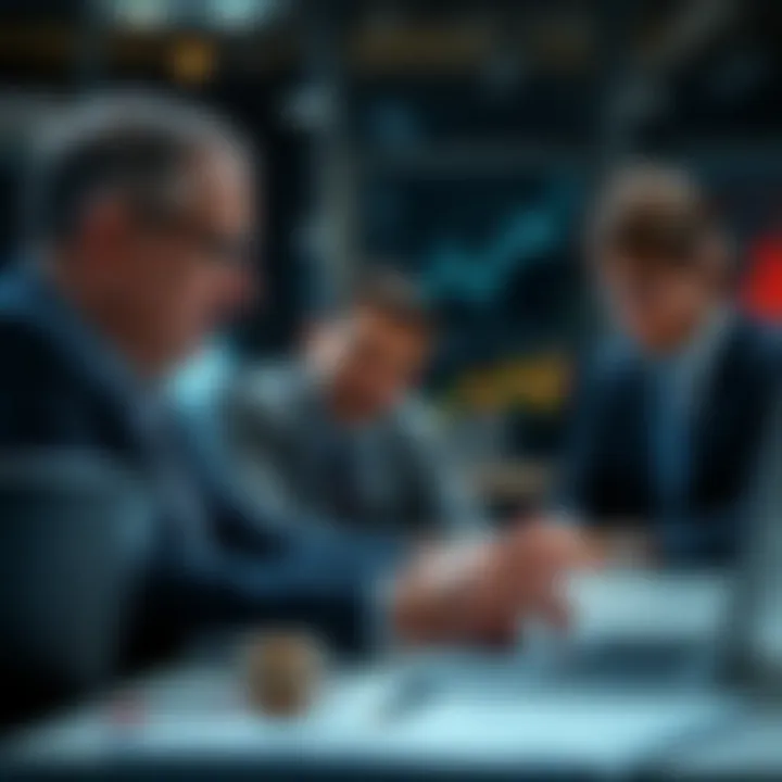 Consultation meeting with experts reviewing risk assessment data and strategic planning