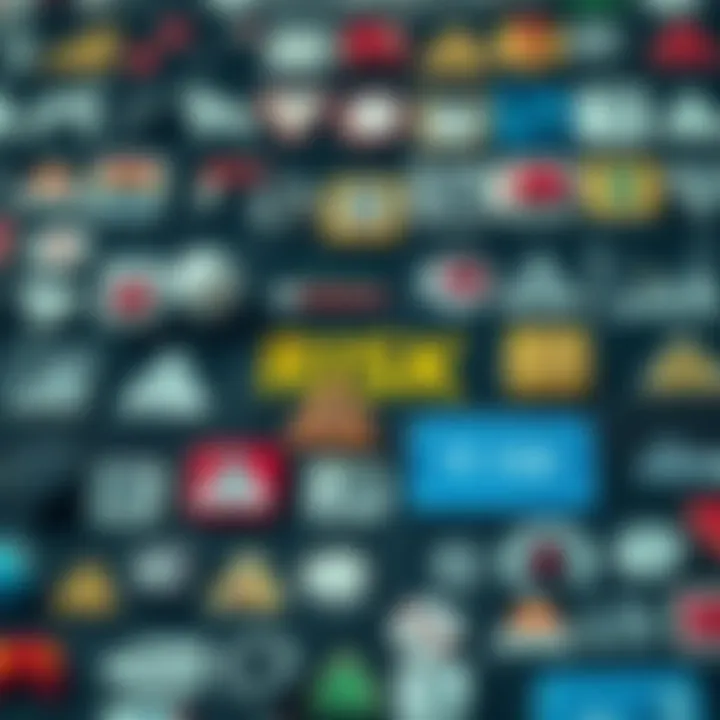 Collection of icons representing various risk types including financial, operational, and environmental risks