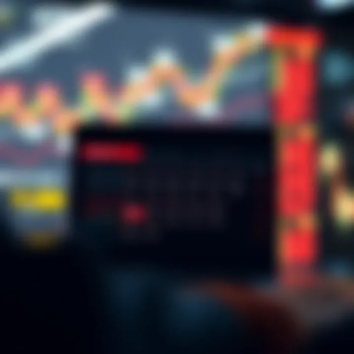 Economic calendar displaying key forex market events and data releases