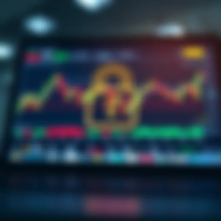 Secure online trading platform interface displaying charts and lock symbol