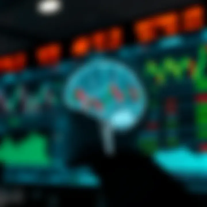 Illustration of psychological factors influencing trading decisions with charts and mental focus elements