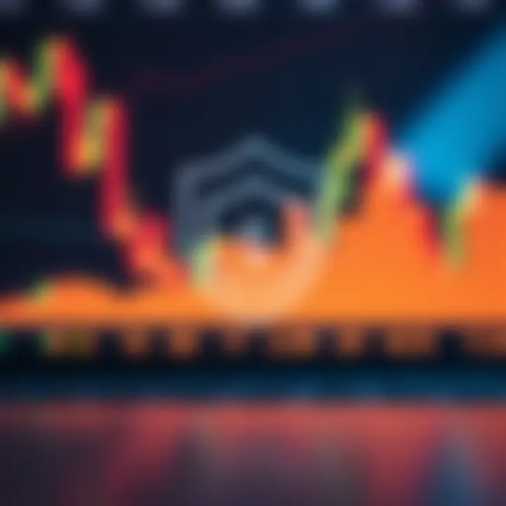 Illustration of secure investment concept with shield symbol and financial graphs in background