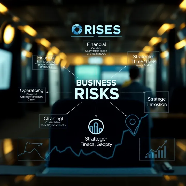 Diagram illustrating different types of business risks including financial, operational, and strategic threats