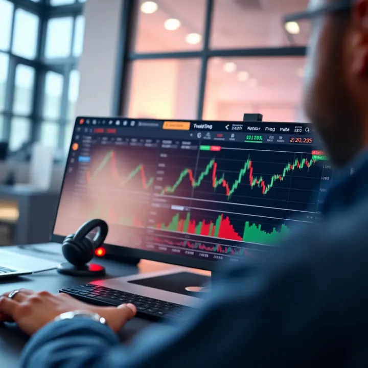 Trading platform interface showing charts and analysis tools
