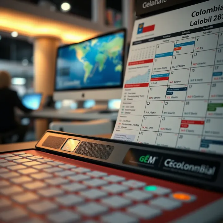Economic calendar showing key dates and events in Colombia's financial sector