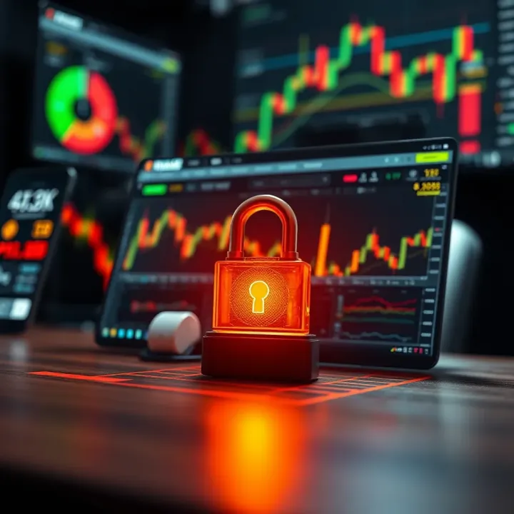 Visual representation of risk management and security features in online trading