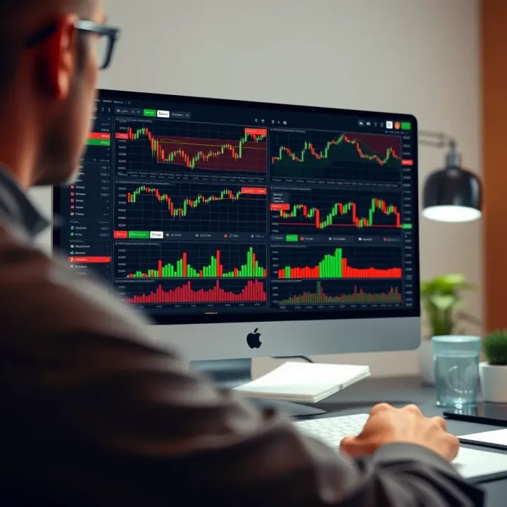 Overview of various trading platforms displaying charts and tools on computer screen