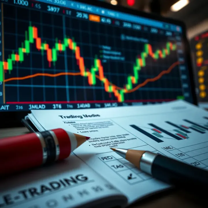 Trading Concepts and Strategies Overview Illustration of trading concepts including candlestick patterns and strategy notes
