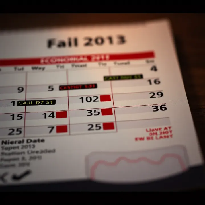 Economic calendar showing key financial events and data releases