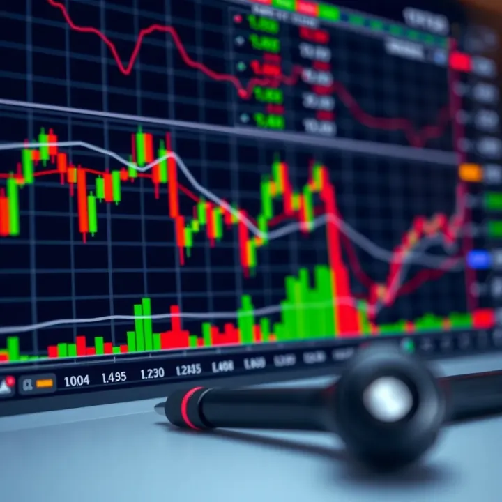 Graph showing technical analysis indicators used in swing trading