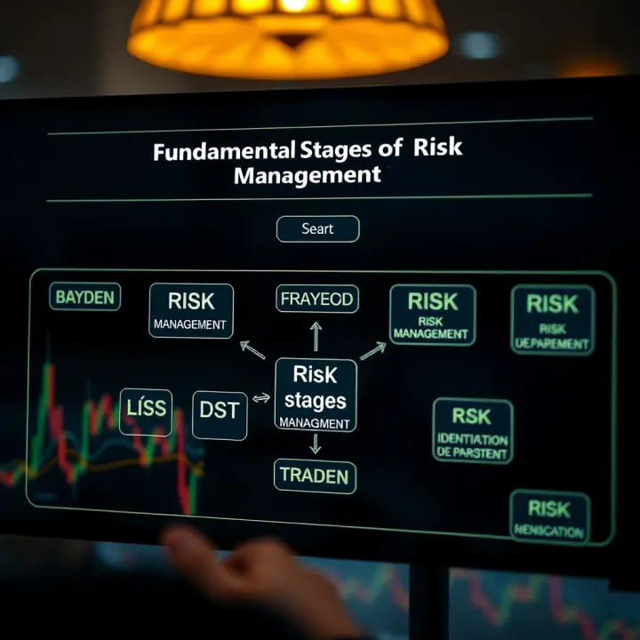 Flowchart illustrating the fundamental stages of risk management from identification to monitoring