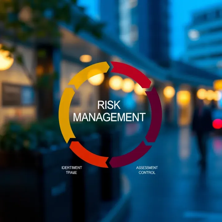 Diagram illustrating risk management cycle including identification, assessment, and control stages