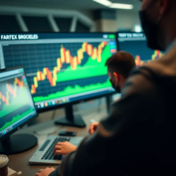 Comparison of Forex brokers highlighting key features like regulation and commissions