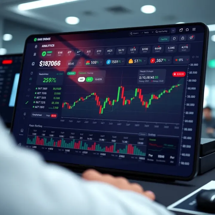 User interface displaying a financial platform with copy trading features and trader statistics