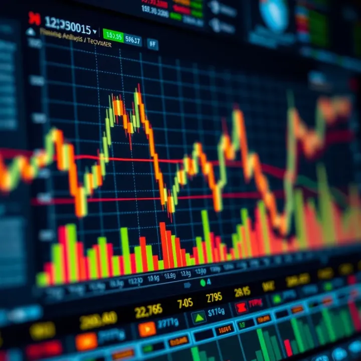 Detailed chart showing key technical analysis indicators and patterns used in financial markets