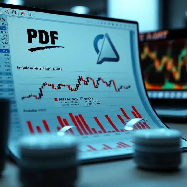 Using PDF Resources for Financial Market Analysis Illustration of a PDF document displaying financial charts and annotations for investor education