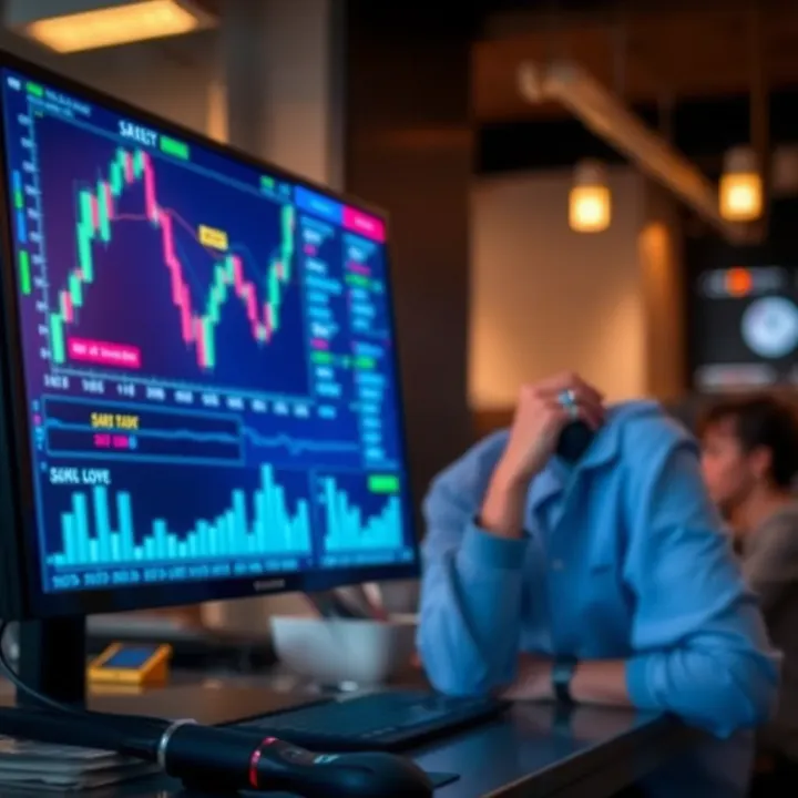Conceptual illustration of risk management and psychological factors in swing trading