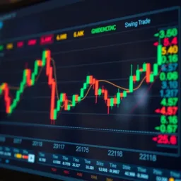 Swing Trading Technical Analysis Chart with Key Indicators Graph showing medium-term price movements with technical indicators for swing trading