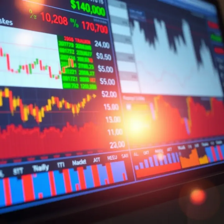 Graphs showing market trends and key financial indicators