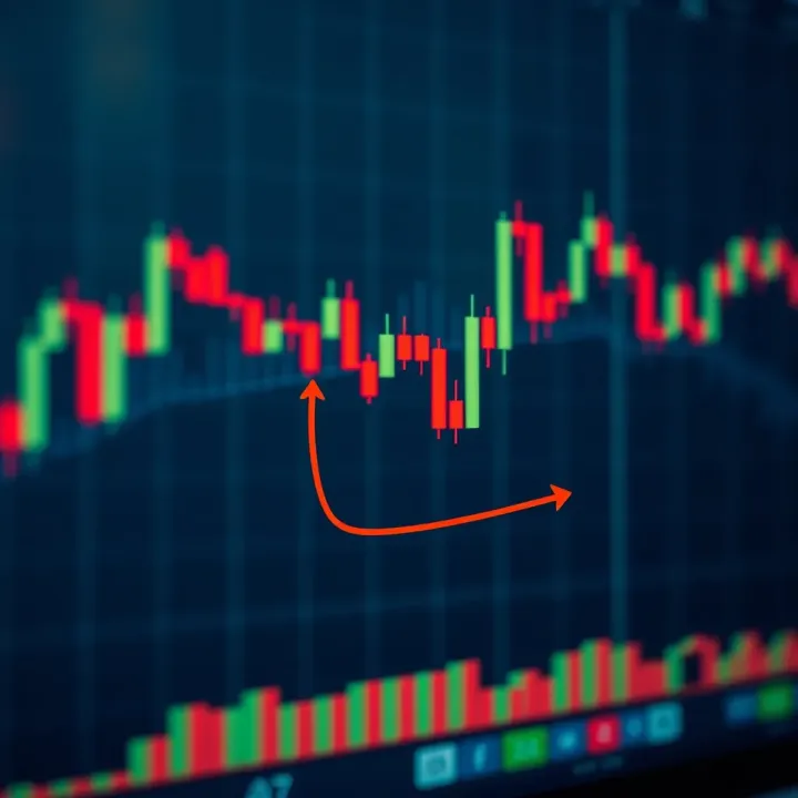 Diagram illustrating a bearish harami candlestick pattern signaling a possible trend reversal