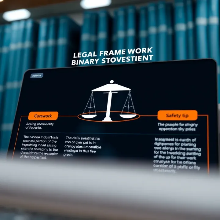 Diagram showing legal framework and safety tips for binary options investment