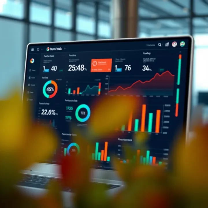 Dashboard interface showing risk metrics and status indicators for organizational risk management