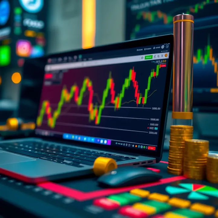 Illustration showing key elements and types of binary options trading in Colombia