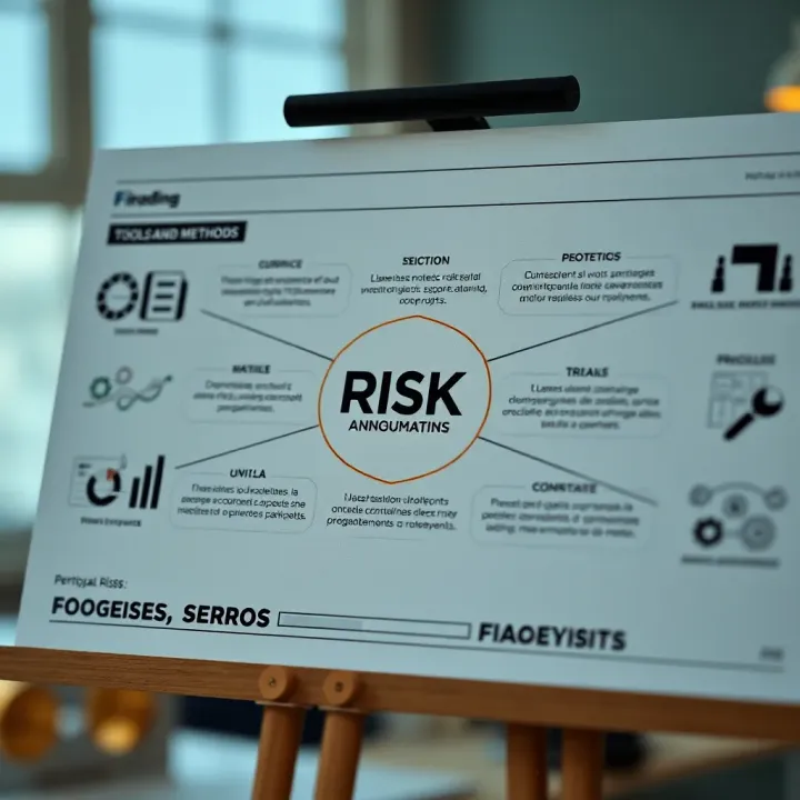 Diagram showcasing tools and methods for analyzing and mitigating risks in projects