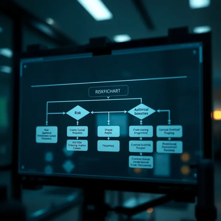 Flowchart illustrating stages of risk identification, analysis, and control using symbols and arrows for clarity
