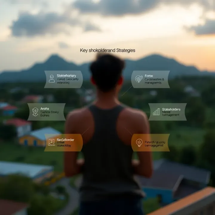 Diagram showing key stakeholders and strategies for effective risk management in Colombian communities