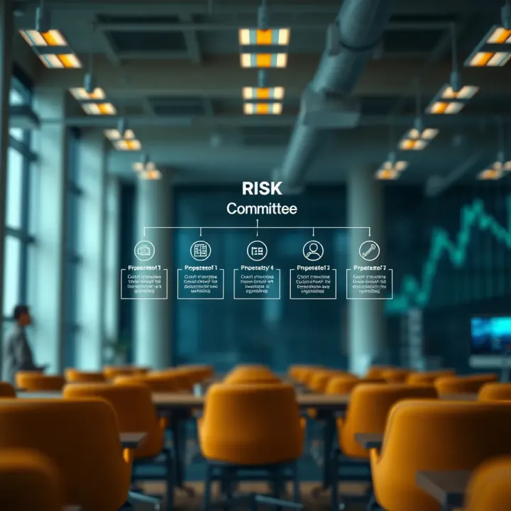 Diagram showing the organizational structure of a risk management committee within a company