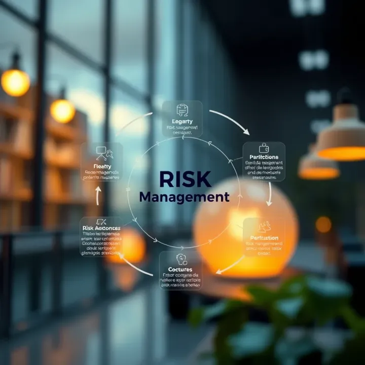 Flowchart showing the risk management cycle from identification to control and mitigation strategies