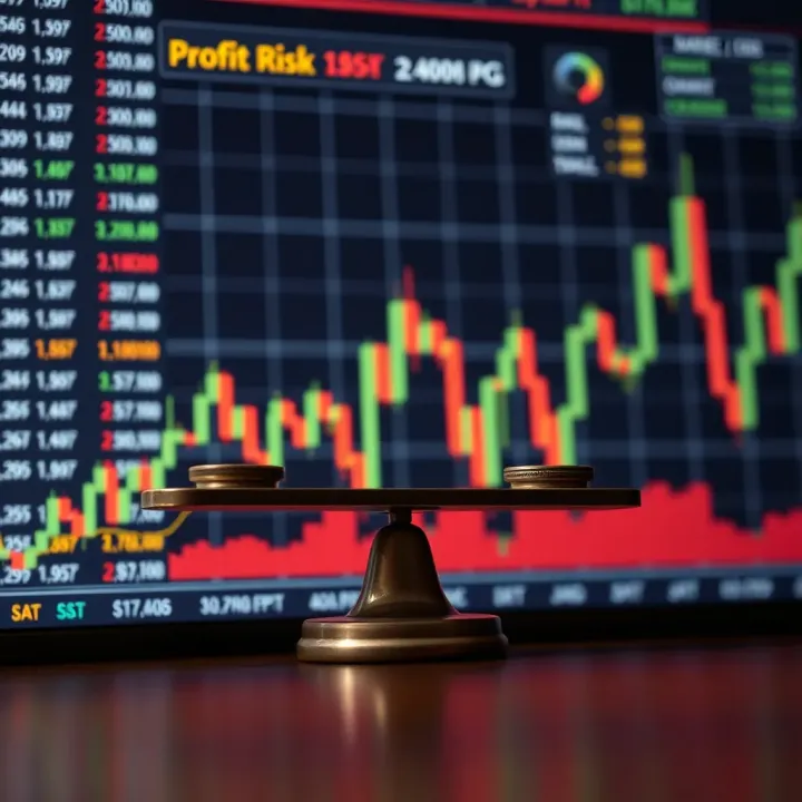 Graph showing the balance between profit and risk in financial trading