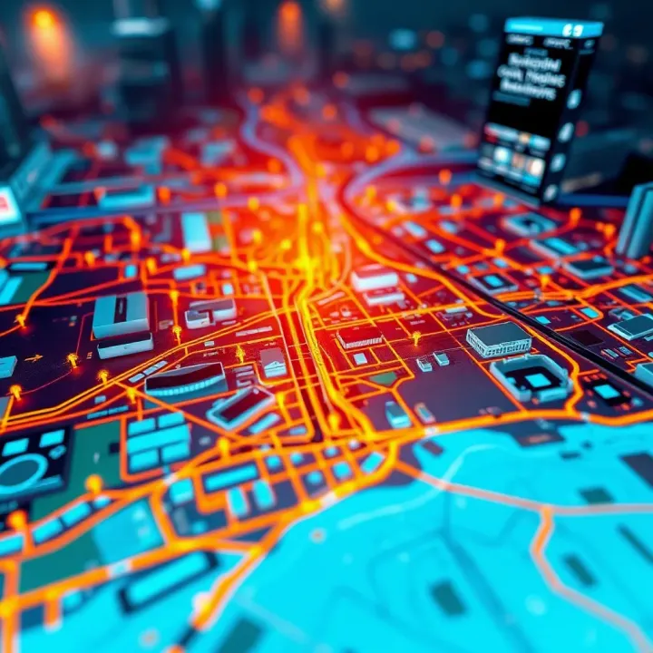 Visual representation of risk factors using data overlays on a city map