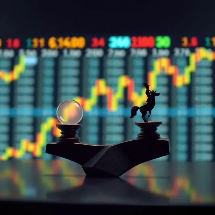 Conceptual illustration of risk and strategy balance in financial binary options market