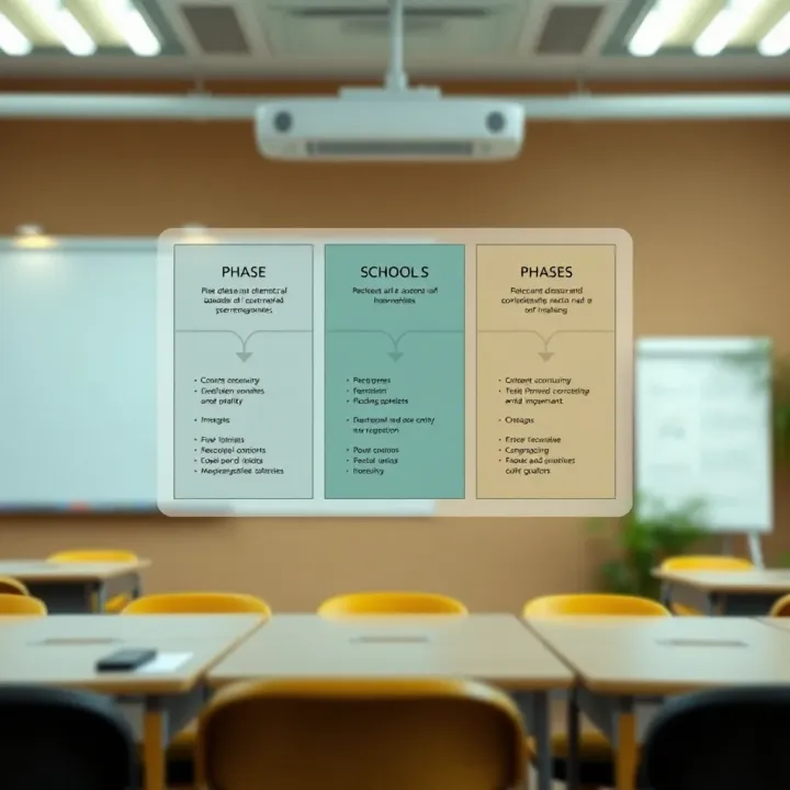 Diagram illustrating key phases and roles in school risk management