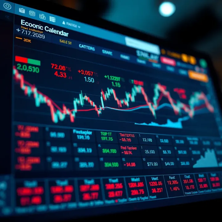 Graphical representation of market trends influenced by economic indicators from the calendar