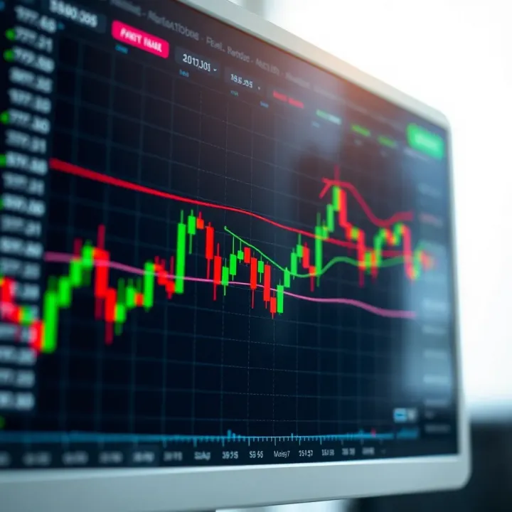 Illustration of various technical indicators like moving averages and RSI overlaying a stock price chart