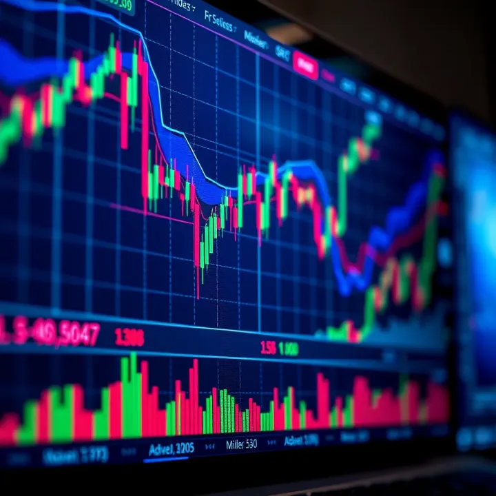 Chart showing various Forex technical indicators and price patterns