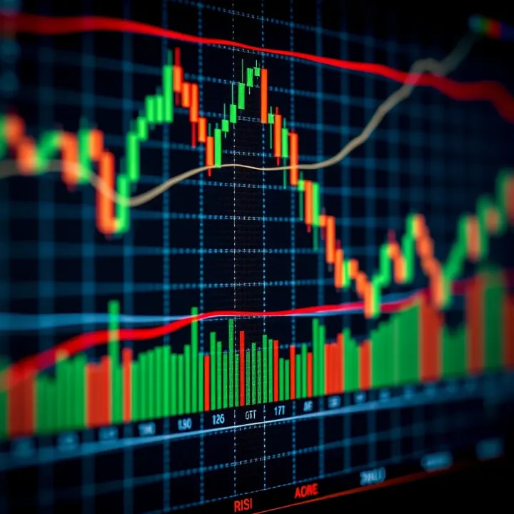 Collection of technical indicators including moving averages and RSI applied on stock price chart