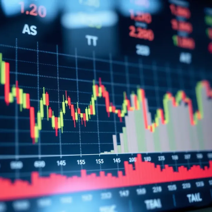 Price and Volume Trends in Financial Market Analysis Graph illustrating price movements and volume patterns in financial markets