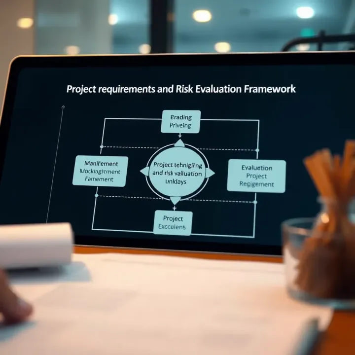 Diagram illustrating the evaluation of project requirements and risk assessment