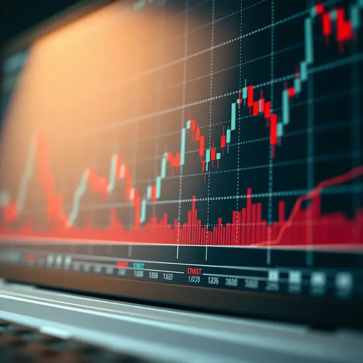 Graph illustrating key technical indicators used to predict market trends